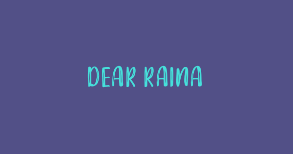 Dear Raina font thumb